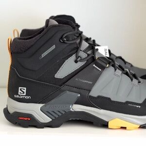 Salomon Mens X Ultra 4 Mid Quiet Shade Black Winter TS CSWP Waterproof Boots